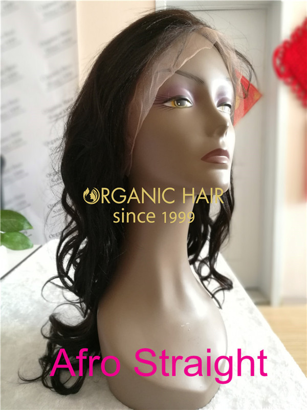 Wholesale cheap human hair full lace front wigs Afro straight X34